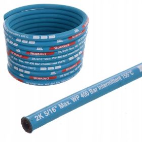   Méretre vágható SelWash magasnyomású tömlő DN8, 2SC, 5/16", 400 bar – Dupla acélfonatos erősítés (kék, méterre vásárolható)