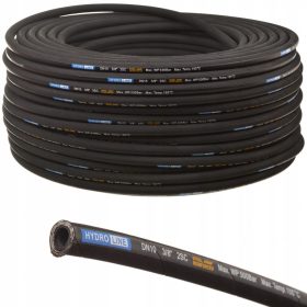  Méretre vágható HydroLine magasnyomású hidraulikus tömlő DN10, 2SC, 3/8", 500 bar – Dupla acélfonatos erősítés (méterre vásárolható)