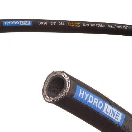 Méretre vágható magasnyomású tömlő 3/8" HYDROLINE DN10 2SC 400BAR 155°C - acélfonat
