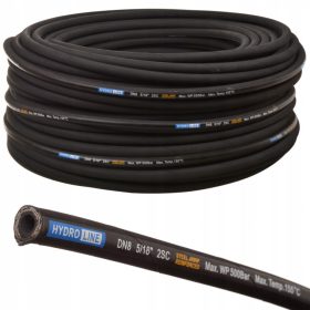   Méretre vágható HydroLine magasnyomású hidraulikus tömlő DN8, 2SC, 5/16", 500 bar – Dupla acélfonatos erősítés (méterre vásárolható)