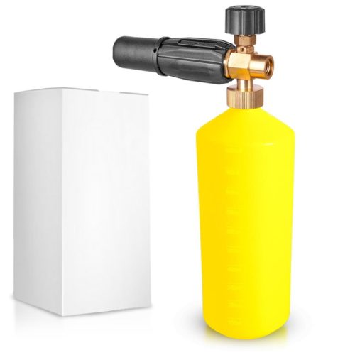 Sárgaréz habosító lándzsa magasnyomású mosókhoz - sárga (1 literes, 1,25 mm fúvóka, 1/4" belső menet)