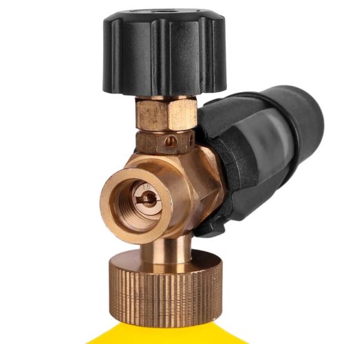 Sárgaréz habosító lándzsa magasnyomású mosókhoz - sárga (1 literes, 1,25 mm fúvóka, 1/4" belső menet)