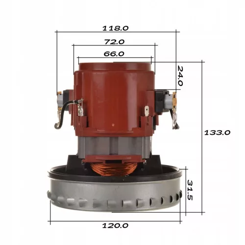1400W-os utángyártott turbinás motor BEKO porszívóhoz (Arcelik) 120mm átmérő