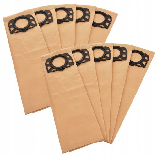 10 db-os papír porzsák csomag Karcher WD4 WD5 WD6 MV4 MV5 MV6 porszívókhoz (2.863-006.0 cikkszám kiváltására)