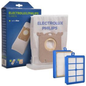   4x porzsák + szűrő ELECTROLUX PHILIPS AEG S-bag Classic Performance ELMB01K, E201SM (UltraSilencer, Ergospace, Ergoclassic, Oxygen Plus, Jetmaxx, Ultra One, Viva Control, Accelerator, CLario) porszívókhoz