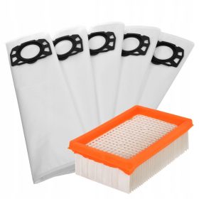   Szűrő és porzsák készlet Karcher WD4/WD5/WD6 porszívókhoz,  5 porzsák + 1 szűrő (2.863-006.0 cikkszám kiváltására)