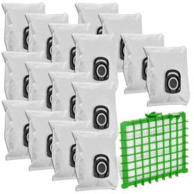   Szintetikus porzsák 16db Rowenta, Tefal Hygiene+, Silence Force, Compact Power és X-Trem Power sorozatú porszívókhoz (ZR200540 cikkszám kiváltására) + HEPA szűrő