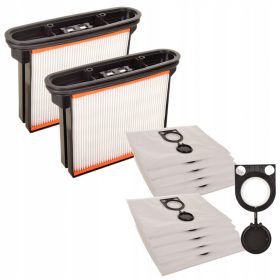   2x szűrő + 10x szintetikus porzsák Bosch GAS-25 GAS-50 STARMIX ISC ARD/ARD, METABO ASR, HITACHI RNT, AEG porszívókhoz