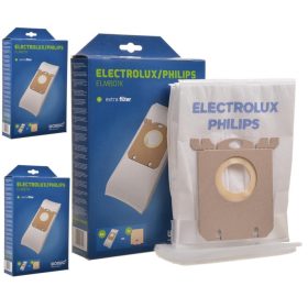   12x porzsák ELECTROLUX PHILIPS AEG S-bag Classic Performance ELMB01K, E201SM (UltraSilencer, Ergospace, Ergoclassic, Oxygen Plus, Jetmaxx, Ultra One, Viva Control, Accelerator, CLario) porszívókhoz