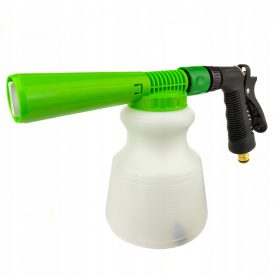   Alacsony nyomású habosító és permetező pisztoly, 900 ml tartállyal, kerti tömlő csatlakozóval (hagyományos csapról üzemeltethető)