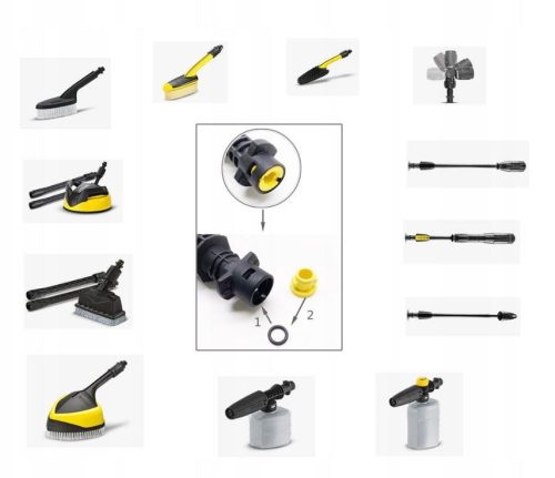 Javítókészlet Karcher K2 K3 K4 K5 K6 K7 sorozatú magasnyomású mosókhoz (lándzsa, kefe és tömlő tömítések - 2.640-729.0 gyári cikkszám cseredarabja)