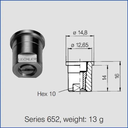 00-040 Lechler 0°-os pontsugár fúvóka magasnyomású mosókhoz (hollanderes rögzítés)