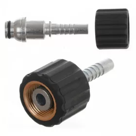   Minőségi préselhető tömlővég és hollandi DN6 magasnyomású tömlőhöz (M22x1,5 belső menet, 14 mm csap)