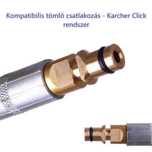 Habosító és pisztoly fúvóka készlettel Karcher K2-K7 magasnyomású mosókhoz (Click rendszerű tömlőcsatlakozással)