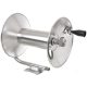 Inox tömlődob 60 méter magasnyomású tömlőhöz, manuális felcsavarással 3/8" belső menet - M22 külső menetes, 280 bar, 100°C