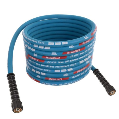 Platina magasnyomású tömlő DN8 2 acélfonatos erősítéssel 25 méter M22-M22 csatlakozással 400 Bar -40°C +155°C