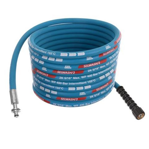 SelWash Kék Mosótömlő DN8 2SC 20 Méter M22 Csatlakozóval és 11 mm Csapággyal