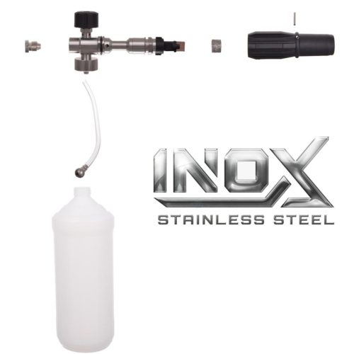 Prémium INOX Habosító lándzsa magasnyomású mosókhoz (1 literes, 1,25 mm fúvóka, 1/4" belső menet)