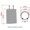 12 menetes fűtőspirál (fűtőtekercs) Karcher HDS 500c 500CI 5/13U magasnyomású mosókhoz 2 x M22x1,5 mm csatlakozással