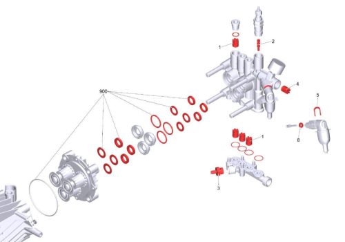 Szivattyújavító készlet KARCHER HDS 8/18-4C, 7/16-4C, 6/14-4 C magasnyomású mosóhoz (2.884-008.0) 18mm-es dugattyúhoz