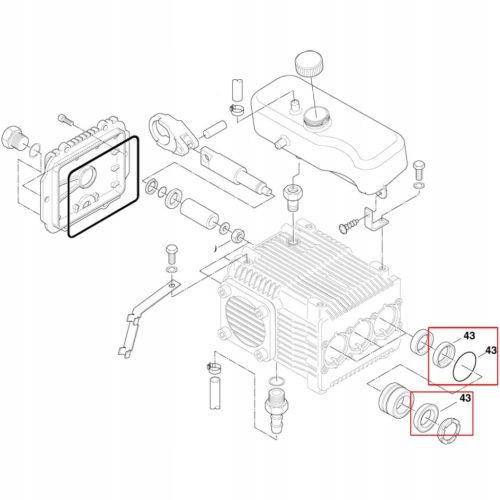 Tömítés készlet Nilfisk Poseidon 5 és Neptune 5 sorozatú magasnyomású mosókhoz (301001149) 20 mm-es dugattyúhoz