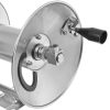 Inox tömlődob 45 méter magasnyomású tömlőhöz, manuális felcsavarással 3/8" belső menet - M22 külső menetes, 280 bar, 100°C