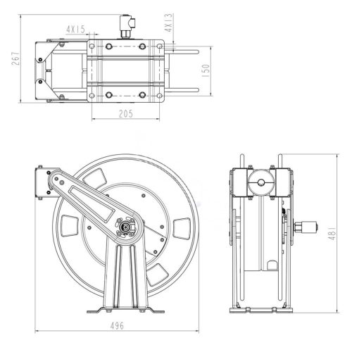 Professzionális automata önfelcsévélő tömlődob autómosókhoz, max. 20m tömlőhöz (3/8", 248 bar, 1m csatlakozóval)