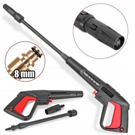   Pisztoly lándzsával és állítható fúvókával Black And Decker, Bosch AQT (AQUATAK) és Macallister magasnyomású mosókhoz - 8 mm-es dugóval kompatibilis