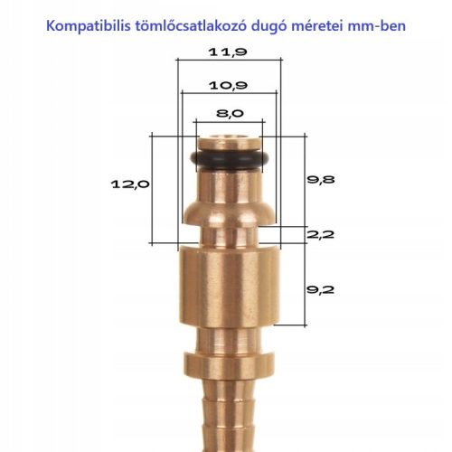 Pisztoly lándzsával és állítható fúvókával Black And Decker, Bosch AQT (AQUATAK) és Macallister magasnyomású mosókhoz - 8 mm-es dugóval kompatibilis