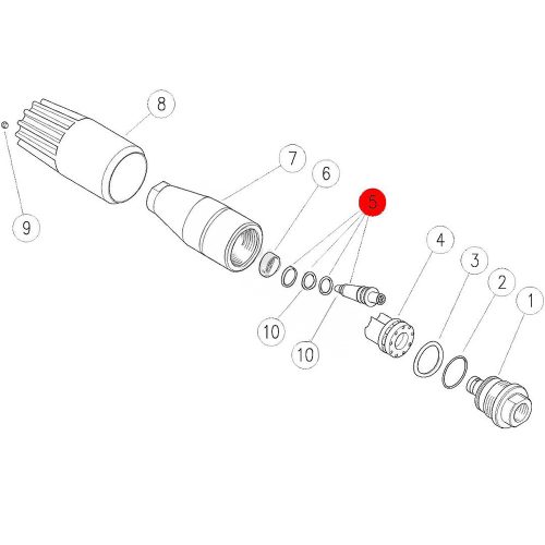 P.A. Turbó fúvóka Javítókészlet 080-as Méretű Réz és Kerámia Anyagú – UR25/UR32 Modellekhez