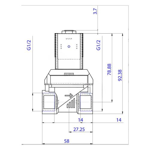 Bürkert 6213-13 EV 2/2-utas Elektromágneses Szelep, 1/2" Belső Menetes, 0-10 bar, 24V/50Hz