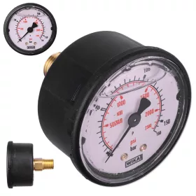   WIKA glicerines nyomásmérő 0–160 bar – 50 mm – 1/4" menet, hátsó rögzítás