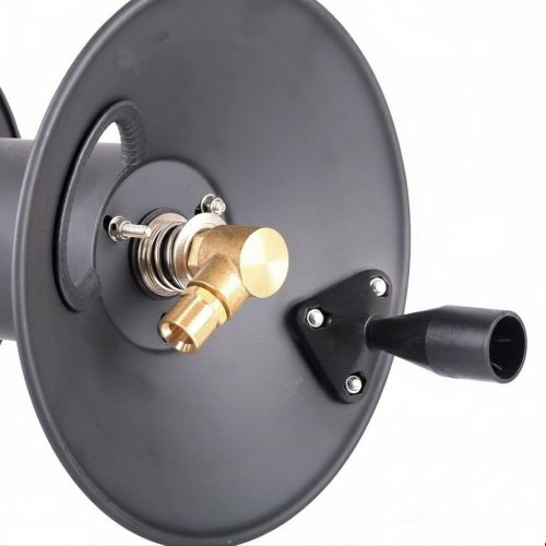 Ipari fém tömlődob 60m acélszövetes tömlővel (M22x1,5 - 14mm csap)