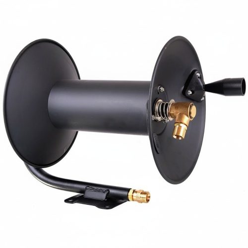 Ipari fém tömlődob 60m acélszövetes tömlővel (M22x1,5 - 14mm csap)