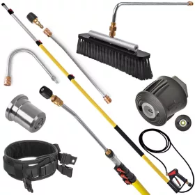   Teleszkópos Lanca SÁRGA 7,4 m + Napelemes panel, ablak és ereszcsatorna tisztító készlet Nilfisk, Stihl, Husqvarna kompatibilitással