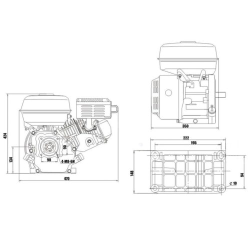 Lifan 190F benzinmotor 15 LE - 25,4 mm (1") tengely - kézi indítás (Honda GX390 kiváltó)