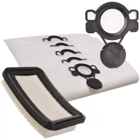  5x Flíz Szűrőzsák Szett Flex, Nilfisk, Stihl Porszívókhoz (VCE 33, VCE 44, ATTIX 33, ATTIX 44, VHS 40, SE 133 ME) - 502227 / 107419593 / 49015009009 Cserekészlet
