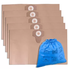  FILTR + Papírzsák Készlet 5x Niteo Tools VC0495-18 Porszívóhoz - Ipari és Háztartási Használatra