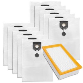   10 db szintetikus porzsák és 1 db szűrő Karcher NT 30/1 TACT, 40/1 TACT, 50/1 TACT porszívókhoz (2.889-154.0 / 2.889-155.0 cikkszámok kiváltására)