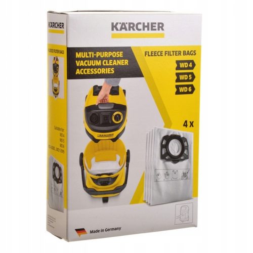 Eredeti Karcher WD4 WD5 WD6 MV4 MV5 MV6 porzsák csomag (8 db porzsák) 2.863-006.0