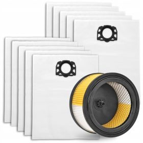   Légszűrő és porzsákok Karcher WD 4.200 4.250 4.290 5.200 5.300 5.400 5.500 5.600 5.800 porszívókhoz (6.414-960.0 cikkszám kiváltására) 1 szűrő+10 porzsák
