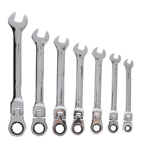 7 db-os csuklós racsnis csillag-villáskulcs készlet  8-19 mm TC Technic E1612