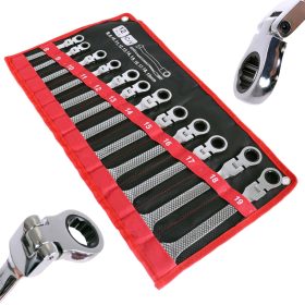   12 db-os csuklós racsnis csillag-villáskulcs készlet 8-19 mm TC Technic E1613