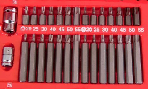 54 db-os TORX BIT készlet műanyag kofferben TC Technic LT-A1121-3