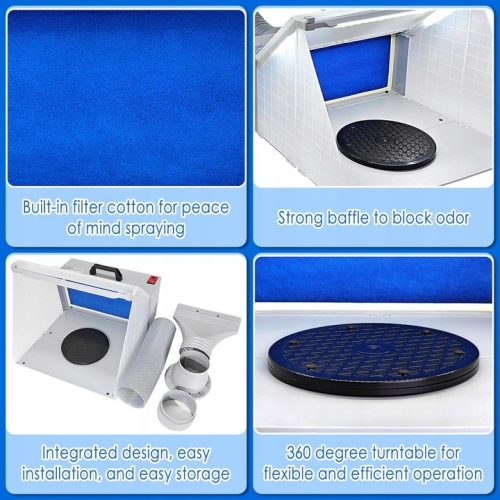 Hordozható festőkabin elszívással és LED világítással airbrush festéshez TC Technic BD-512A