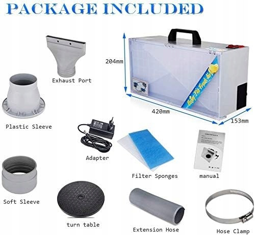 Hordozható festőkabin elszívással és LED világítással airbrush festéshez TC Technic BD-512A