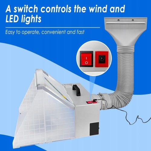 Hordozható festőkabin elszívással és LED világítással airbrush festéshez TC Technic BD-512A