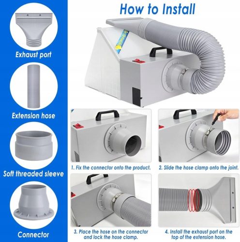 Hordozható festőkabin elszívással és LED világítással airbrush festéshez TC Technic BD-512A