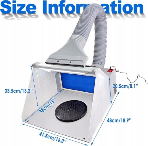 Hordozható festőkabin elszívással és LED világítással airbrush festéshez TC Technic BD-512A