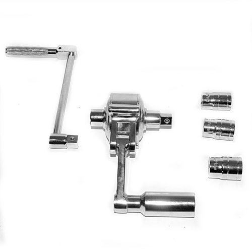 Áttételes kerékkulcs személyautókhoz 3 adapterrel műanyag kofferben 1/16 1/2" Big Red TRX31005